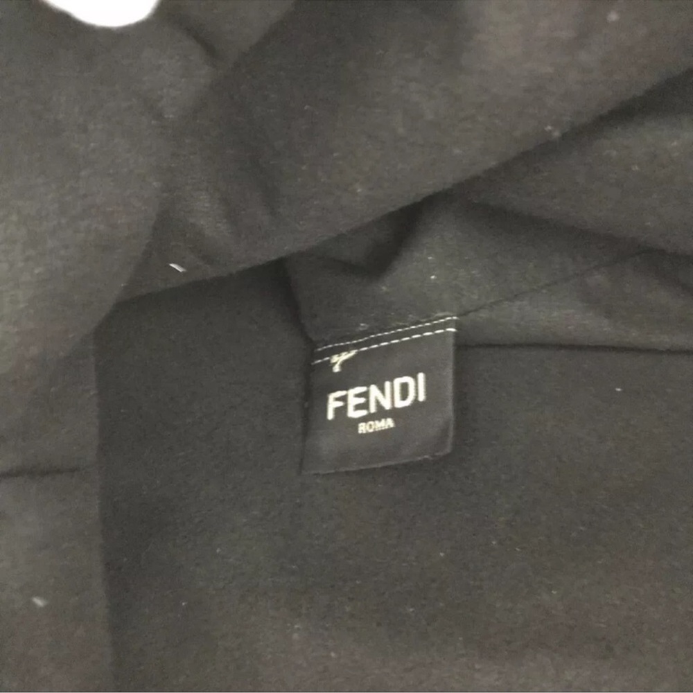FENDI Roma Black Nappa Leather Drawstring Mini Crossbody Bag - Picture 9 of 11